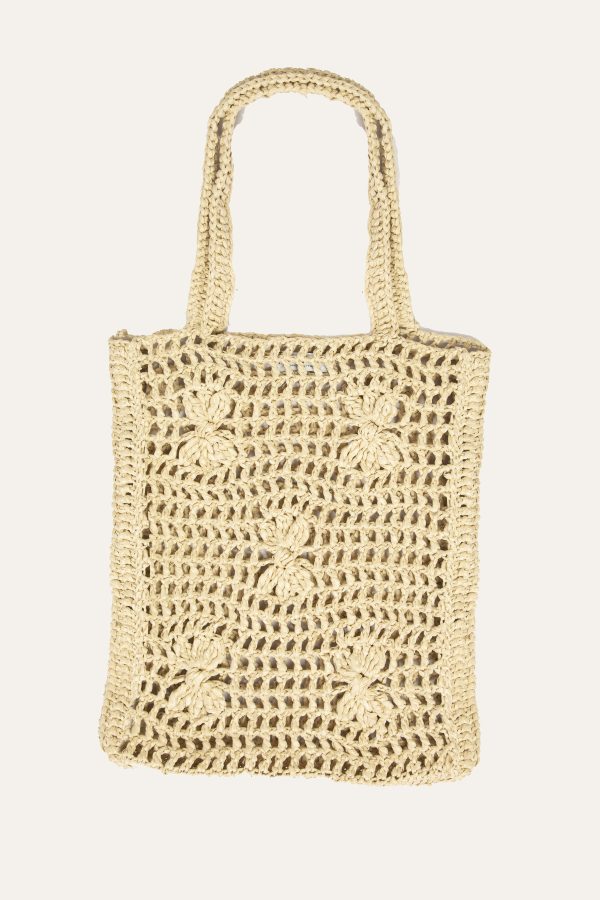 Fiori raffia shopper ecru